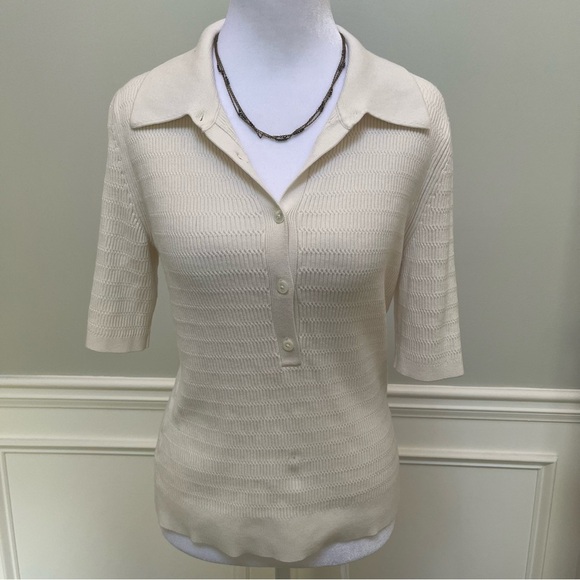 Banana Republic Cream Rayon Sweater S - Picture 2 of 7